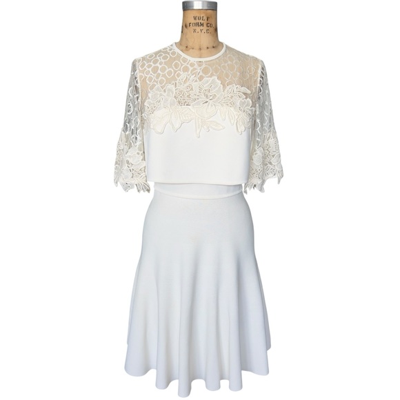 ELIE SAAB White Lace Floral Dress Size 40 IT - Picture 1 of 12